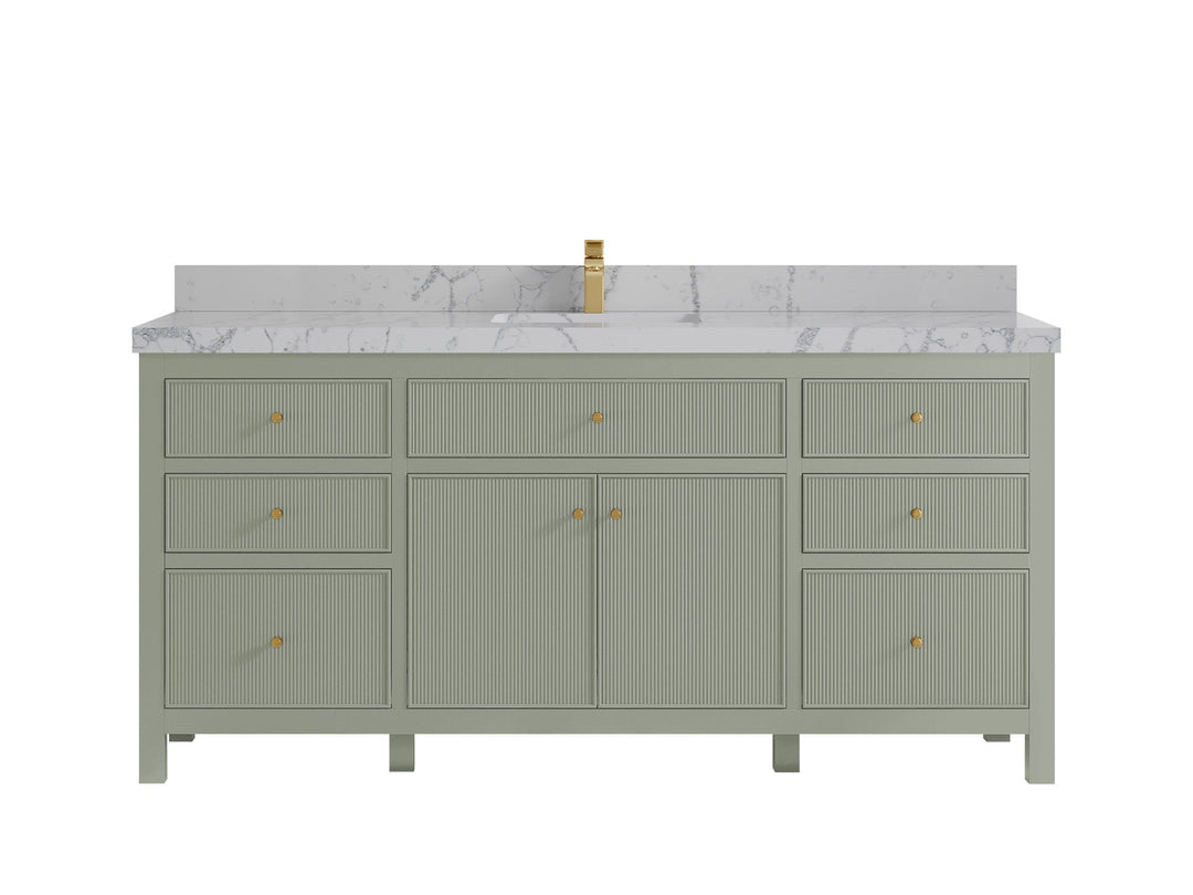 Sonoma 72 in W x 22 in D Free Standing Reeded Single Sink Bathroom Vanity - Willow Bath and Vanity