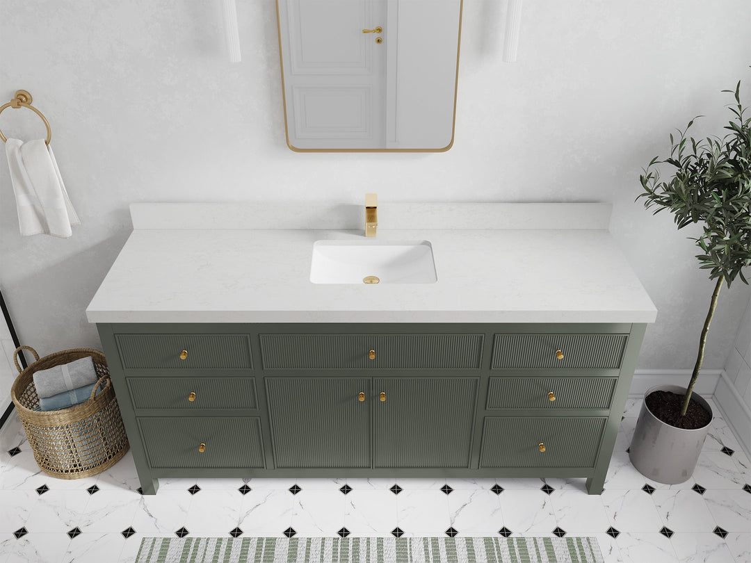Sonoma 72 in W x 22 in D Free Standing Reeded Single Sink Bathroom Vanity - Willow Bath and Vanity
