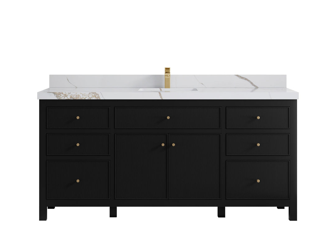 Sonoma 72 in W x 22 in D Free Standing Reeded Single Sink Bathroom Vanity - Willow Bath and Vanity