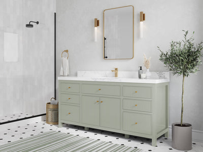 Sonoma 72 in W x 22 in D Free Standing Reeded Single Sink Bathroom Vanity - Willow Bath and Vanity