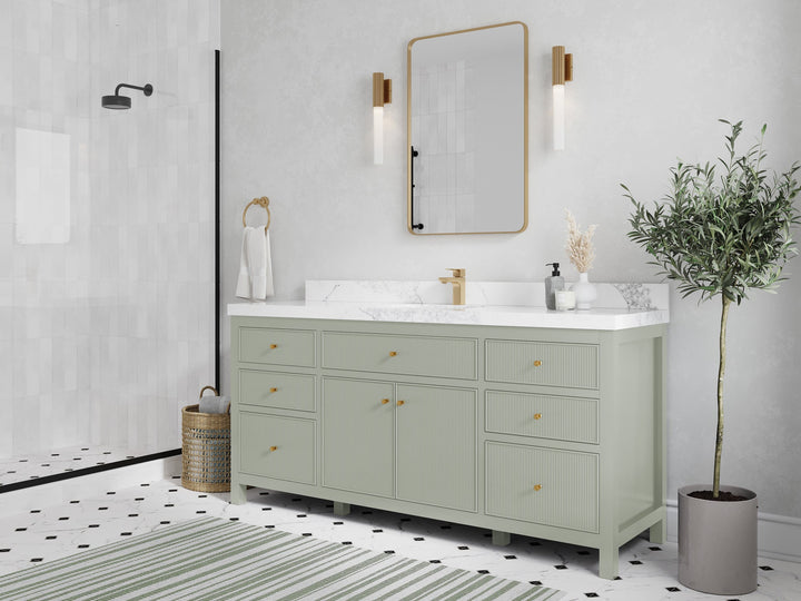 Sonoma 72 in W x 22 in D Free Standing Reeded Single Sink Bathroom Vanity - photo 2