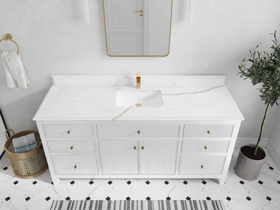 Sonoma 72 in W x 22 in D Free Standing Reeded Single Sink Bathroom Vanity - Willow Bath and Vanity