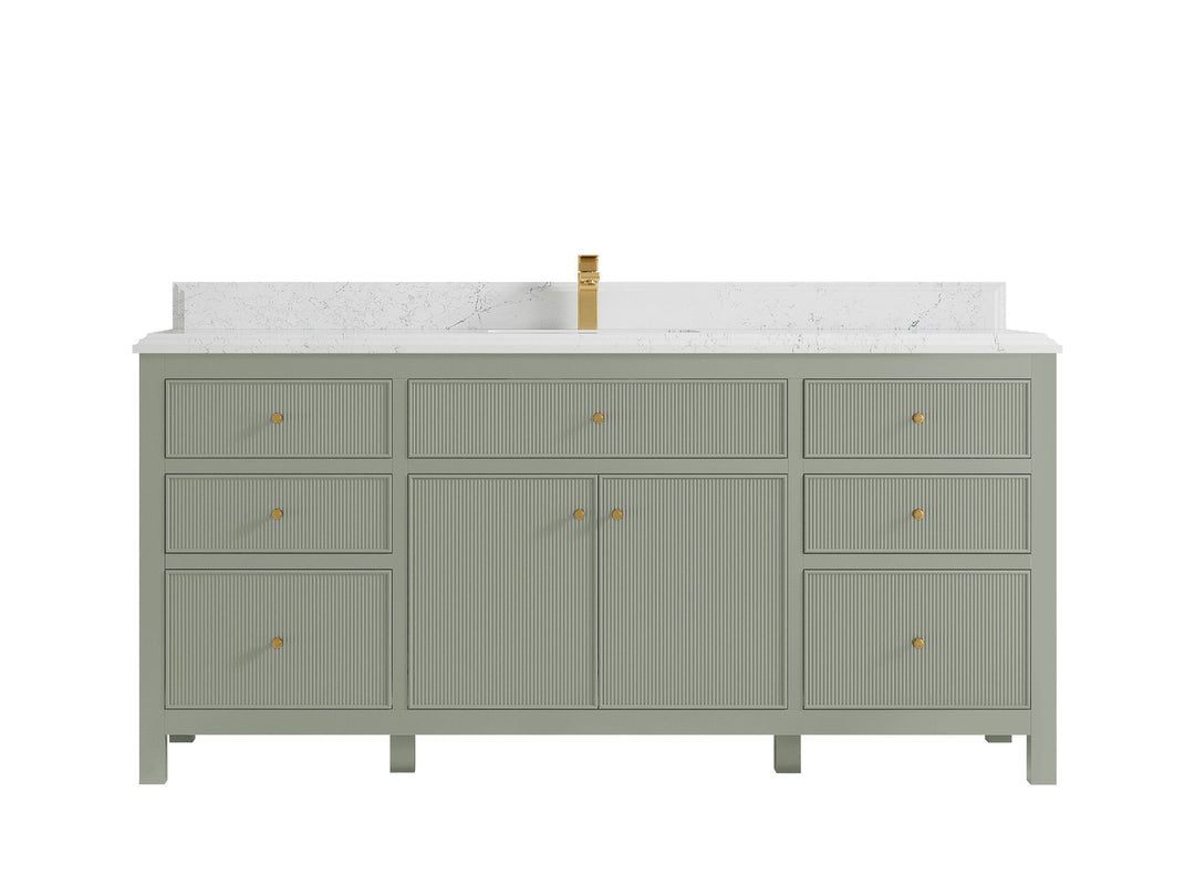 Sonoma 72 in W x 22 in D Free Standing Reeded Single Sink Bathroom Vanity - Willow Bath and Vanity