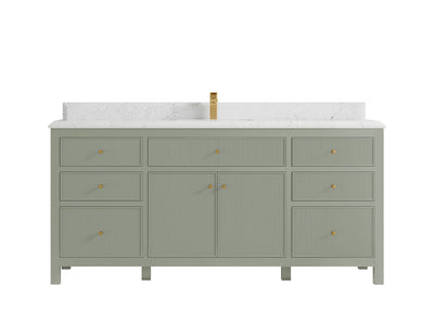 Sonoma 72 in W x 22 in D Free Standing Reeded Single Sink Bathroom Vanity - Willow Bath and Vanity