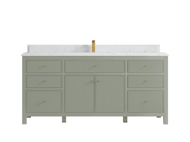 Sonoma 72 in W x 22 in D Free Standing Reeded Single Sink Bathroom Vanity - photo 26