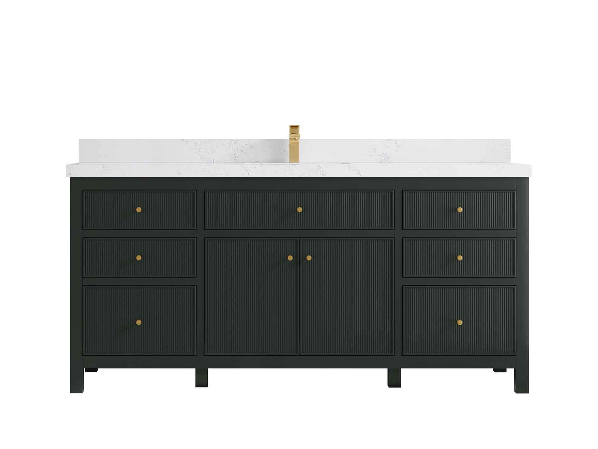 Sonoma 72 in W x 22 in D Free Standing Reeded Single Sink Bathroom Vanity - Willow Bath and Vanity