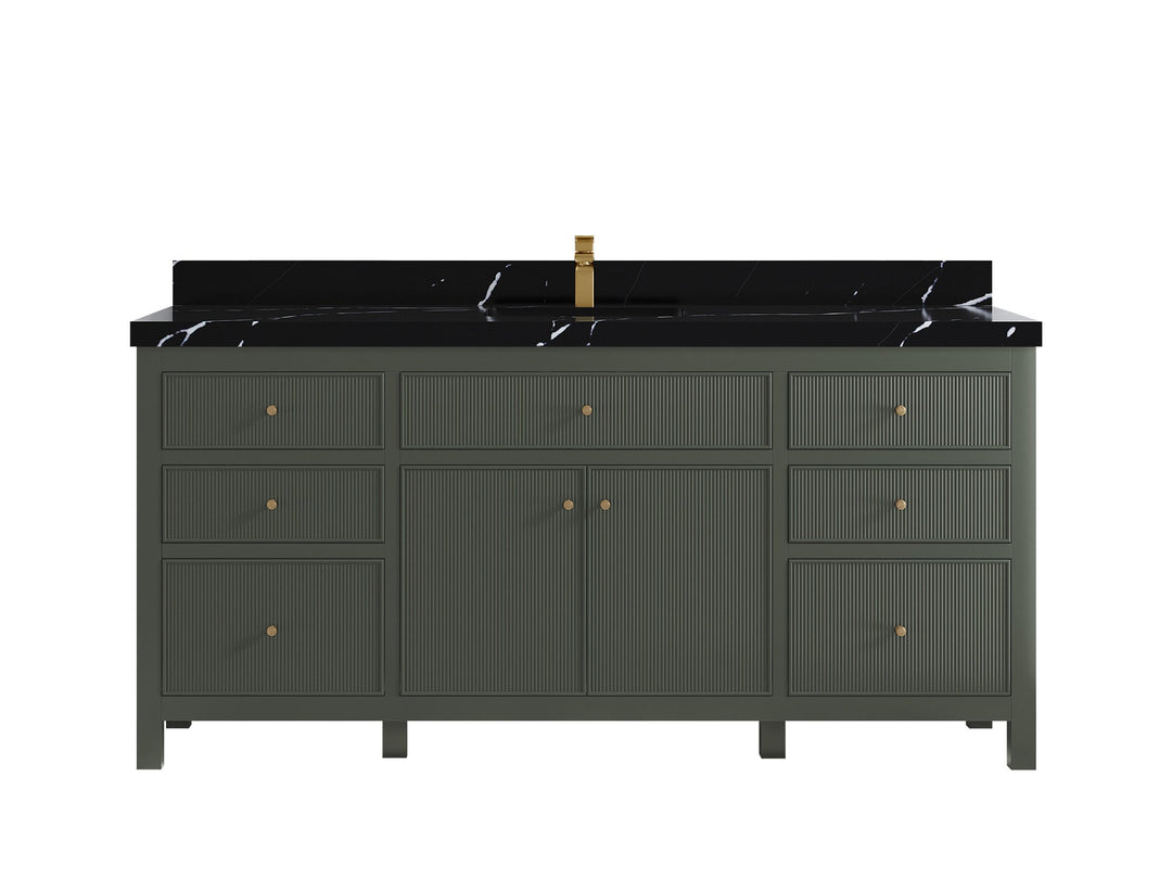 Sonoma 72 in W x 22 in D Free Standing Reeded Single Sink Bathroom Vanity - Willow Bath and Vanity