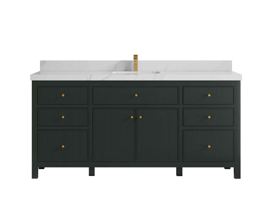 Sonoma 72 in W x 22 in D Free Standing Reeded Single Sink Bathroom Vanity - Willow Bath and Vanity