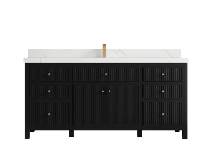 Sonoma 72 in W x 22 in D Free Standing Reeded Single Sink Bathroom Vanity - photo 17