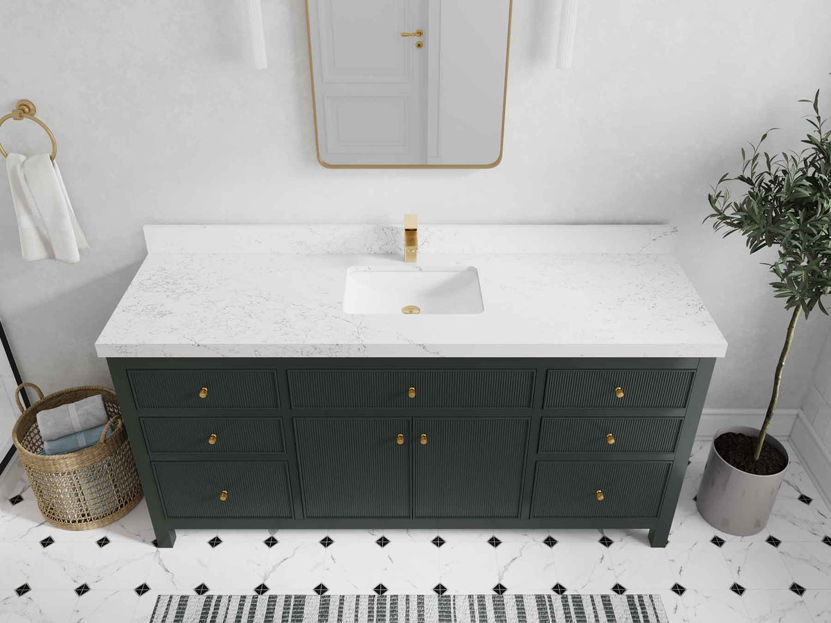 Sonoma 72 in W x 22 in D Free Standing Reeded Single Sink Bathroom Vanity - Willow Bath and Vanity