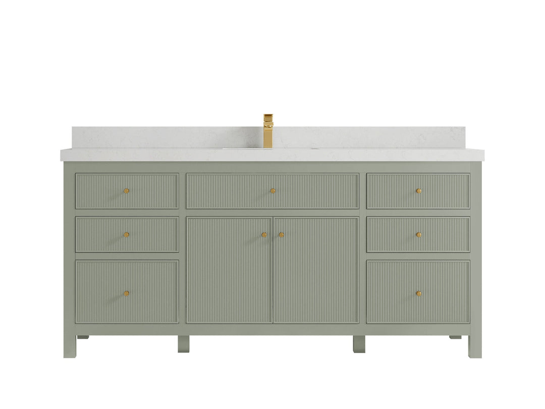 Sonoma 72 in W x 22 in D Free Standing Reeded Single Sink Bathroom Vanity - Willow Bath and Vanity