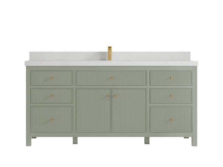Sonoma 72 in W x 22 in D Free Standing Reeded Single Sink Bathroom Vanity - photo 12