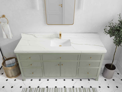 Sonoma 72 in W x 22 in D Free Standing Reeded Single Sink Bathroom Vanity - Willow Bath and Vanity