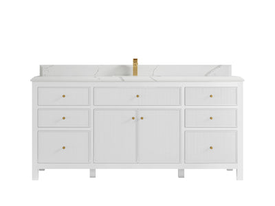 Sonoma 72 in W x 22 in D Free Standing Reeded Single Sink Bathroom Vanity - Willow Bath and Vanity