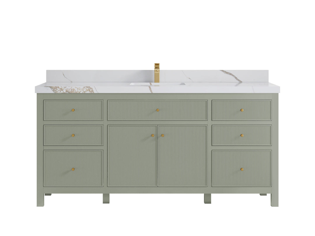 Sonoma 72 in W x 22 in D Free Standing Reeded Single Sink Bathroom Vanity - Willow Bath and Vanity