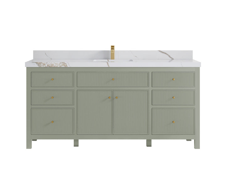 Sonoma 72 in W x 22 in D Free Standing Reeded Single Sink Bathroom Vanity - photo 16