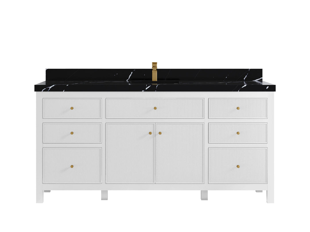 Sonoma 72 in W x 22 in D Free Standing Reeded Single Sink Bathroom Vanity - Willow Bath and Vanity