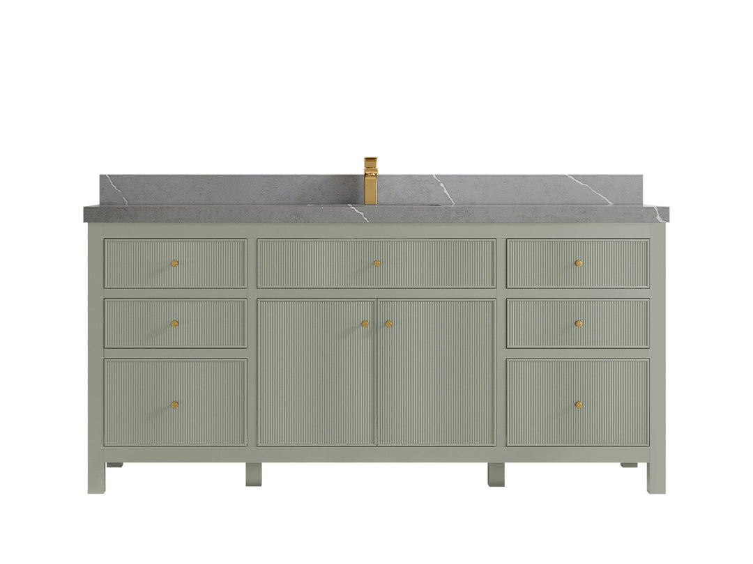 Sonoma 72 in W x 22 in D Free Standing Reeded Single Sink Bathroom Vanity - Willow Bath and Vanity