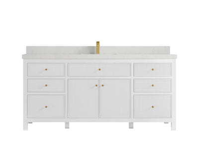 Sonoma 72 in W x 22 in D Free Standing Reeded Single Sink Bathroom Vanity - Willow Bath and Vanity