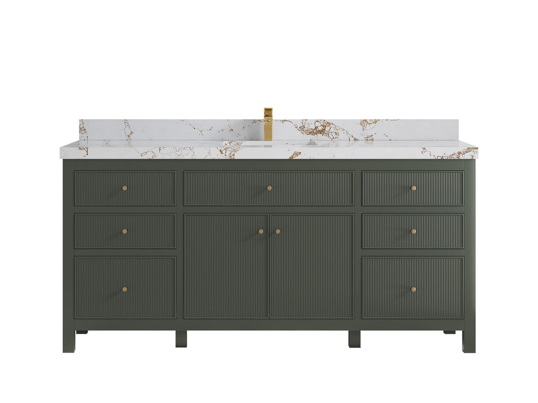 Sonoma 72 in W x 22 in D Free Standing Reeded Single Sink Bathroom Vanity - Willow Bath and Vanity