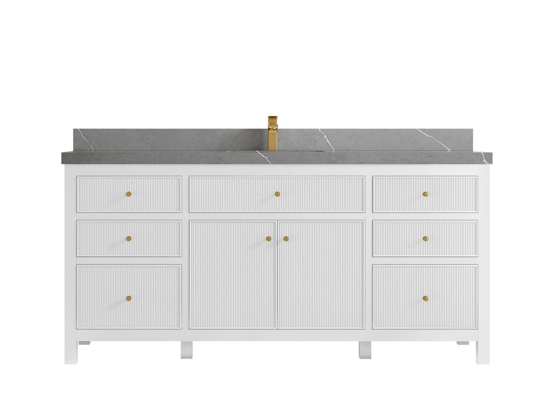 Sonoma 72 in W x 22 in D Free Standing Reeded Single Sink Bathroom Vanity - Willow Bath and Vanity