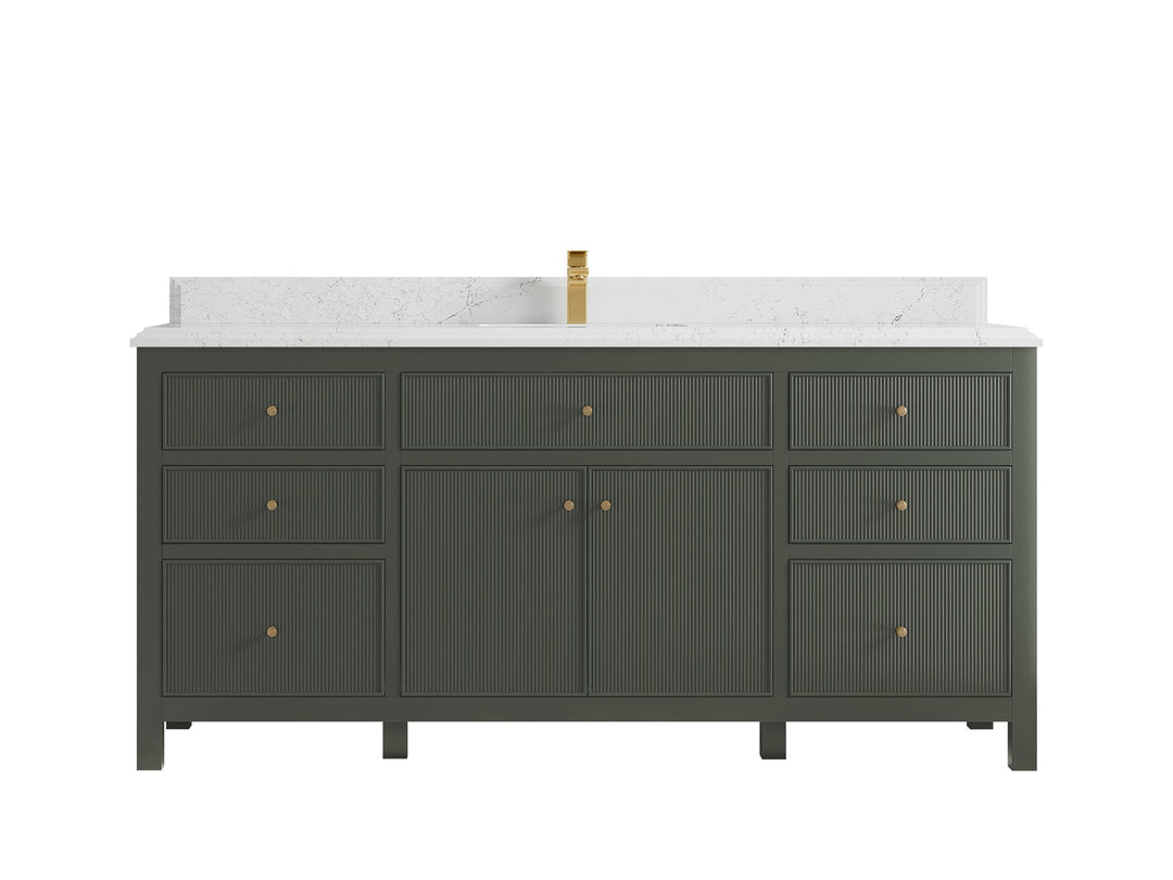 Sonoma 72 in W x 22 in D Free Standing Reeded Single Sink Bathroom Vanity - Willow Bath and Vanity
