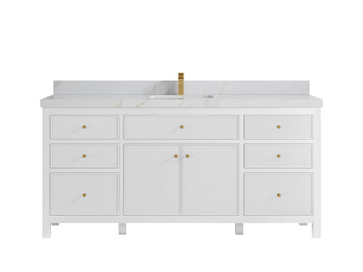 Sonoma 72 in W x 22 in D Free Standing Reeded Single Sink Bathroom Vanity - Willow Bath and Vanity