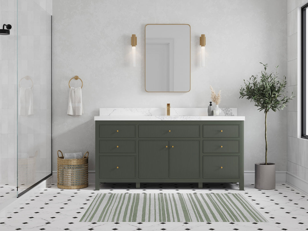 Sonoma 72 in W x 22 in D Free Standing Reeded Single Sink Bathroom Vanity - Willow Bath and Vanity