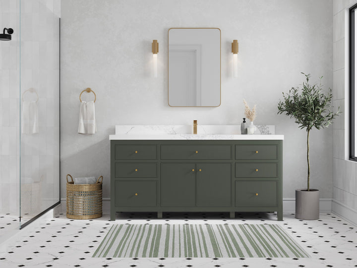 Sonoma 72 in W x 22 in D Free Standing Reeded Single Sink Bathroom Vanity - photo 4