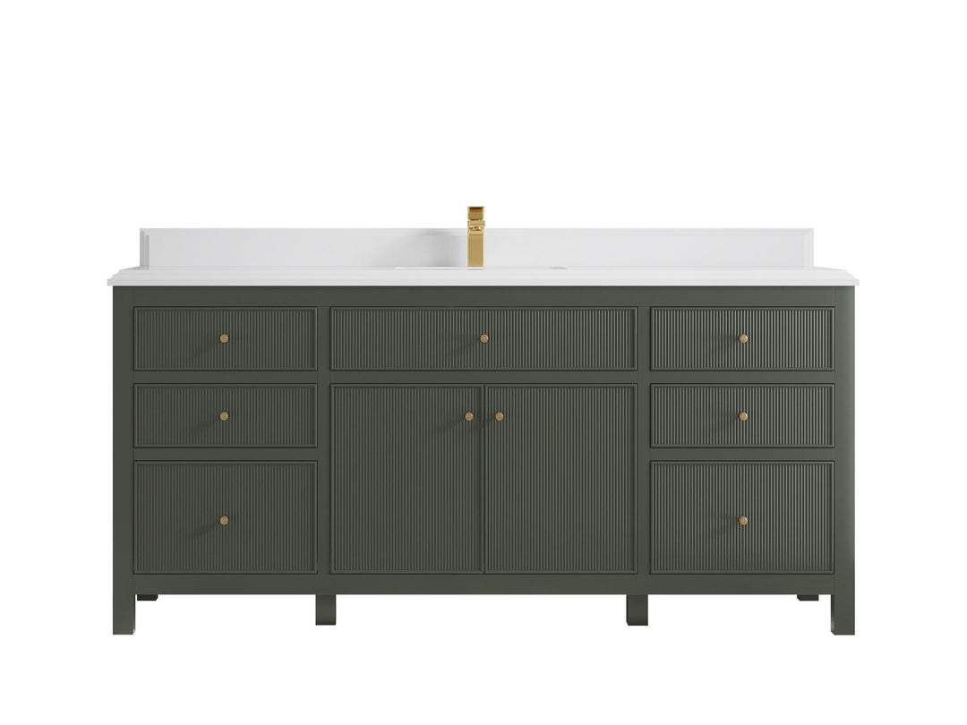 Sonoma 72 in W x 22 in D Free Standing Reeded Single Sink Bathroom Vanity - Willow Bath and Vanity