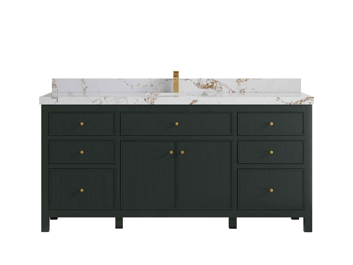 Sonoma 72 in W x 22 in D Free Standing Reeded Single Sink Bathroom Vanity - Willow Bath and Vanity