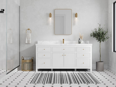 Sonoma 72 in W x 22 in D Free Standing Reeded Single Sink Bathroom Vanity - Willow Bath and Vanity