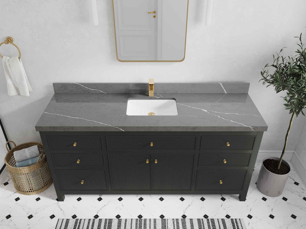 Sonoma 72 in W x 22 in D Free Standing Reeded Single Sink Bathroom Vanity - Willow Bath and Vanity