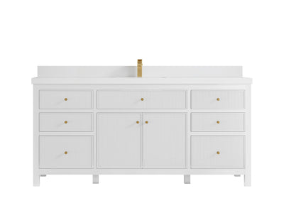 Sonoma 72 in W x 22 in D Free Standing Reeded Single Sink Bathroom Vanity - Willow Bath and Vanity