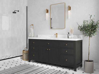 Sonoma 72 in W x 22 in D Free Standing Reeded Single Sink Bathroom Vanity - Willow Bath and Vanity