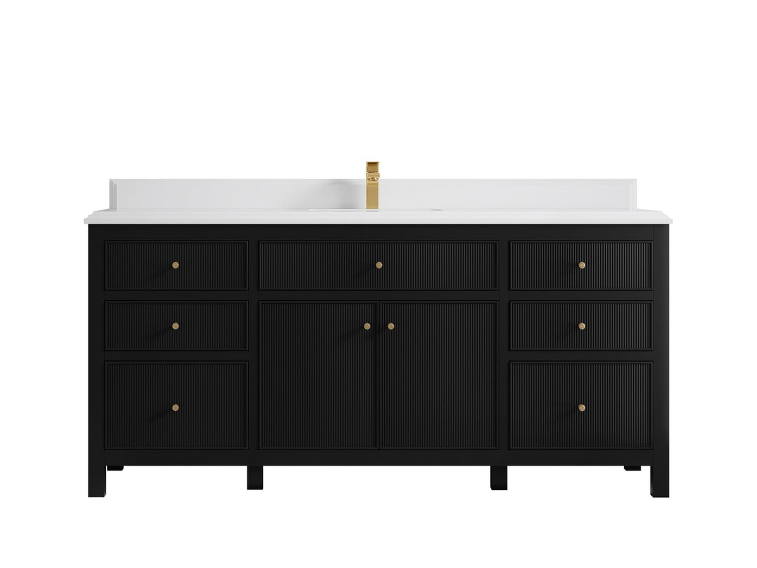 Sonoma 72 in W x 22 in D Free Standing Reeded Single Sink Bathroom Vanity - Willow Bath and Vanity