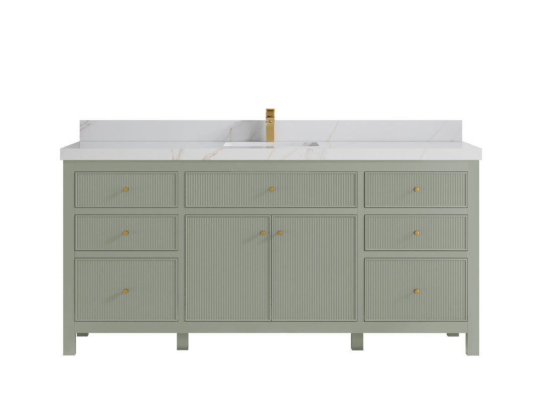Sonoma 72 in W x 22 in D Free Standing Reeded Single Sink Bathroom Vanity - Willow Bath and Vanity