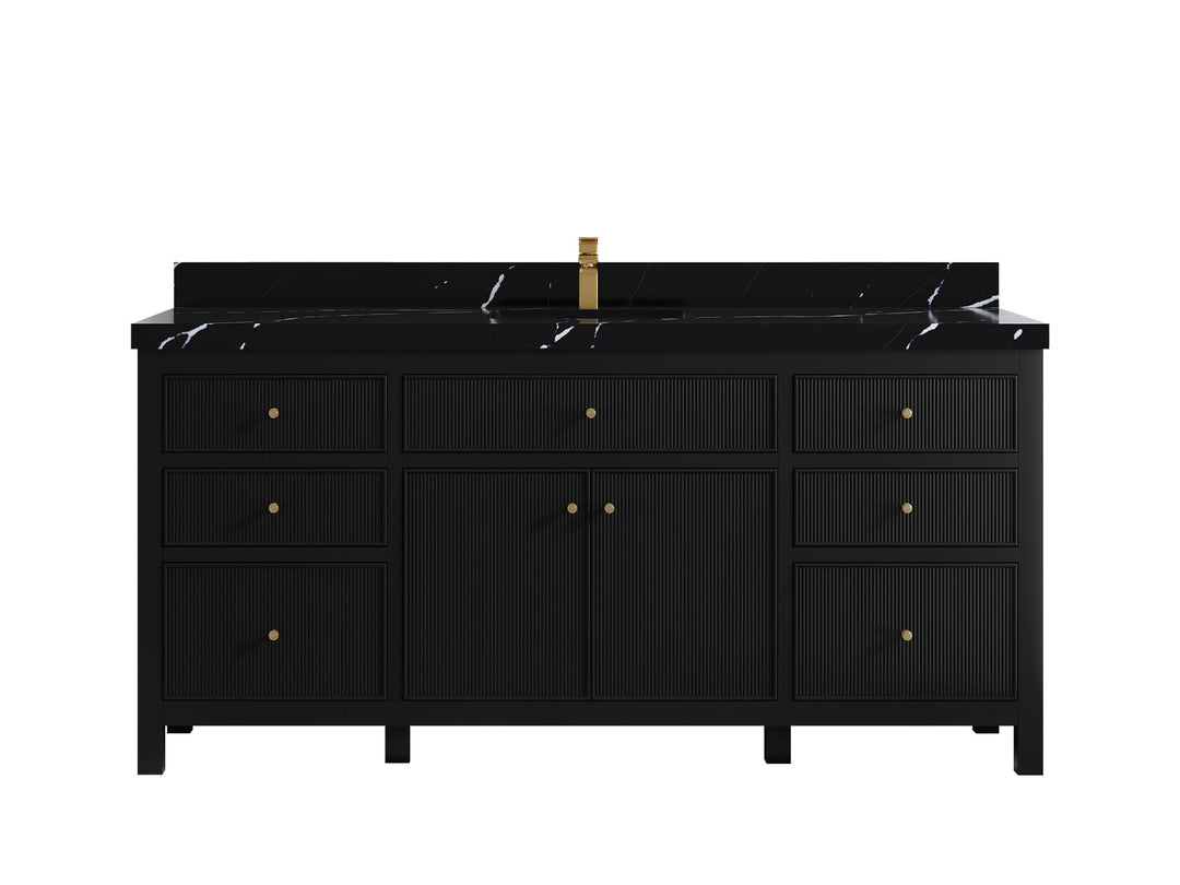 Sonoma 72 in W x 22 in D Free Standing Reeded Single Sink Bathroom Vanity - Willow Bath and Vanity