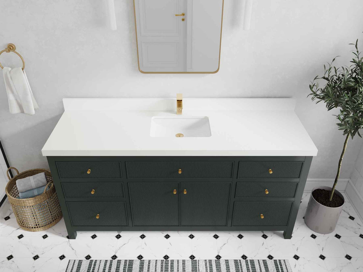 Sonoma 72 in W x 22 in D Free Standing Reeded Single Sink Bathroom Vanity - Willow Bath and Vanity