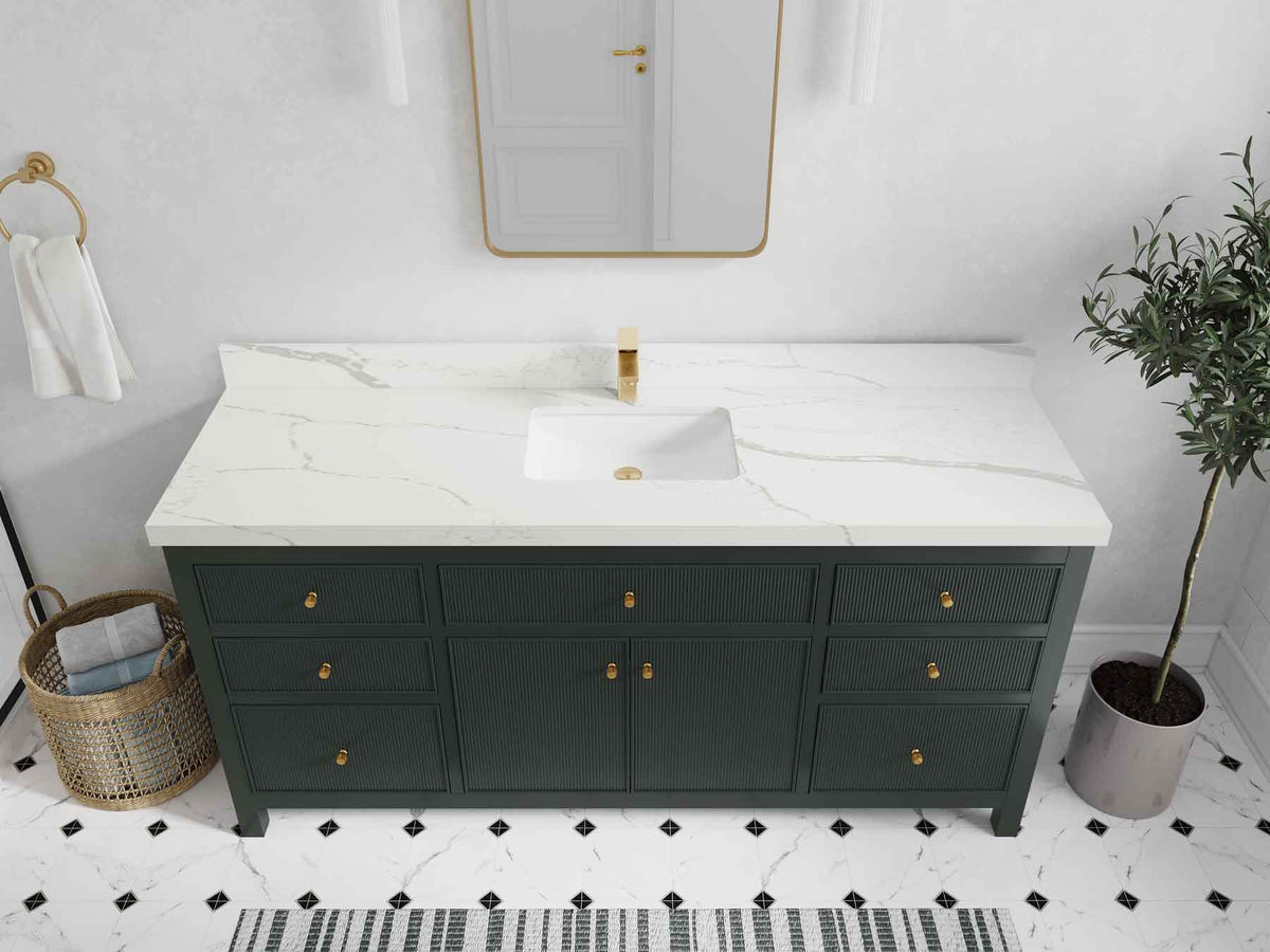 Sonoma 72 in W x 22 in D Free Standing Reeded Single Sink Bathroom Vanity - Willow Bath and Vanity