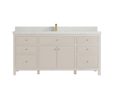 Sonoma 72 in W x 22 in D Free Standing Reeded Single Sink Bathroom Vanity - Willow Bath and Vanity