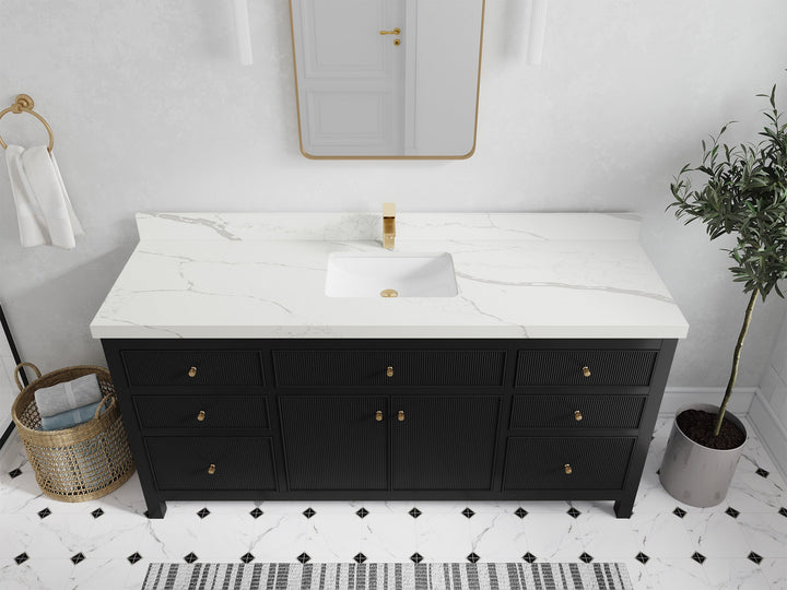 Sonoma 72 in W x 22 in D Free Standing Reeded Single Sink Bathroom Vanity - photo 16