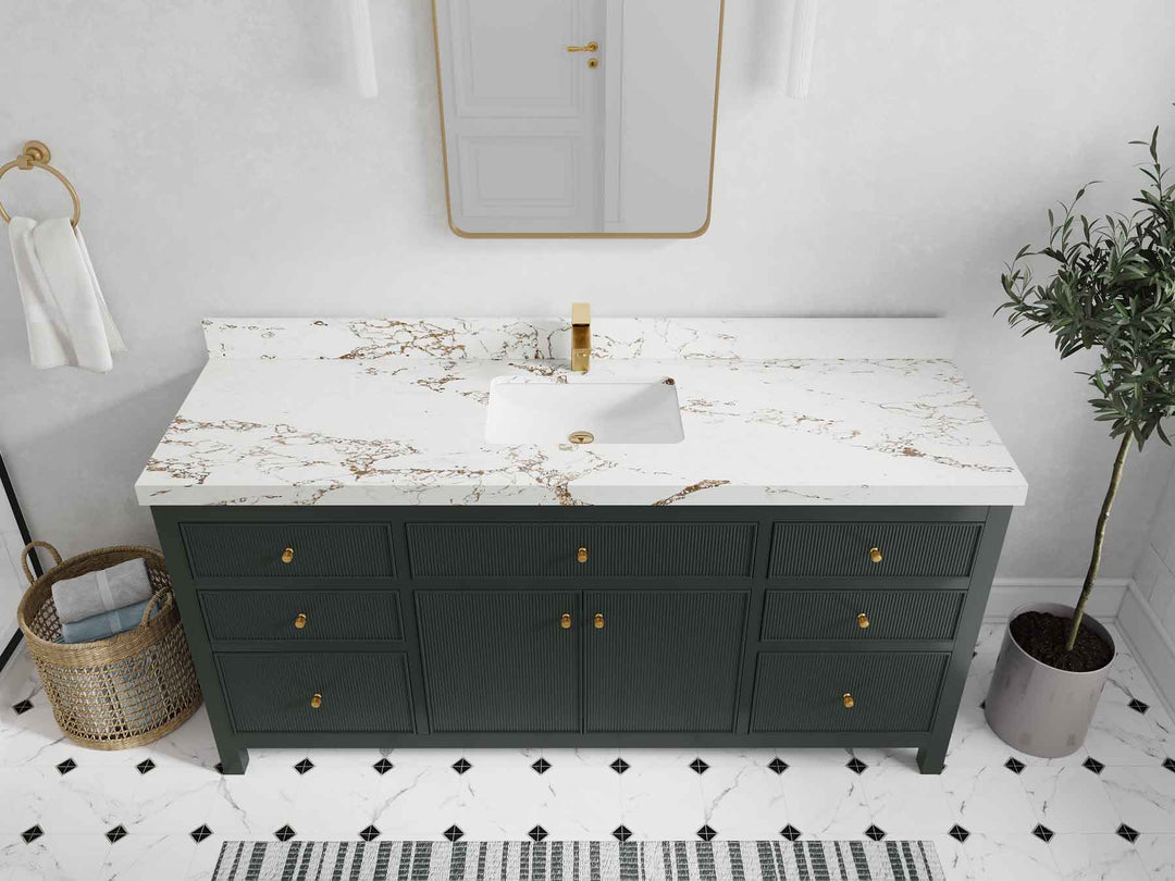 Sonoma 72 in W x 22 in D Free Standing Reeded Single Sink Bathroom Vanity - Willow Bath and Vanity