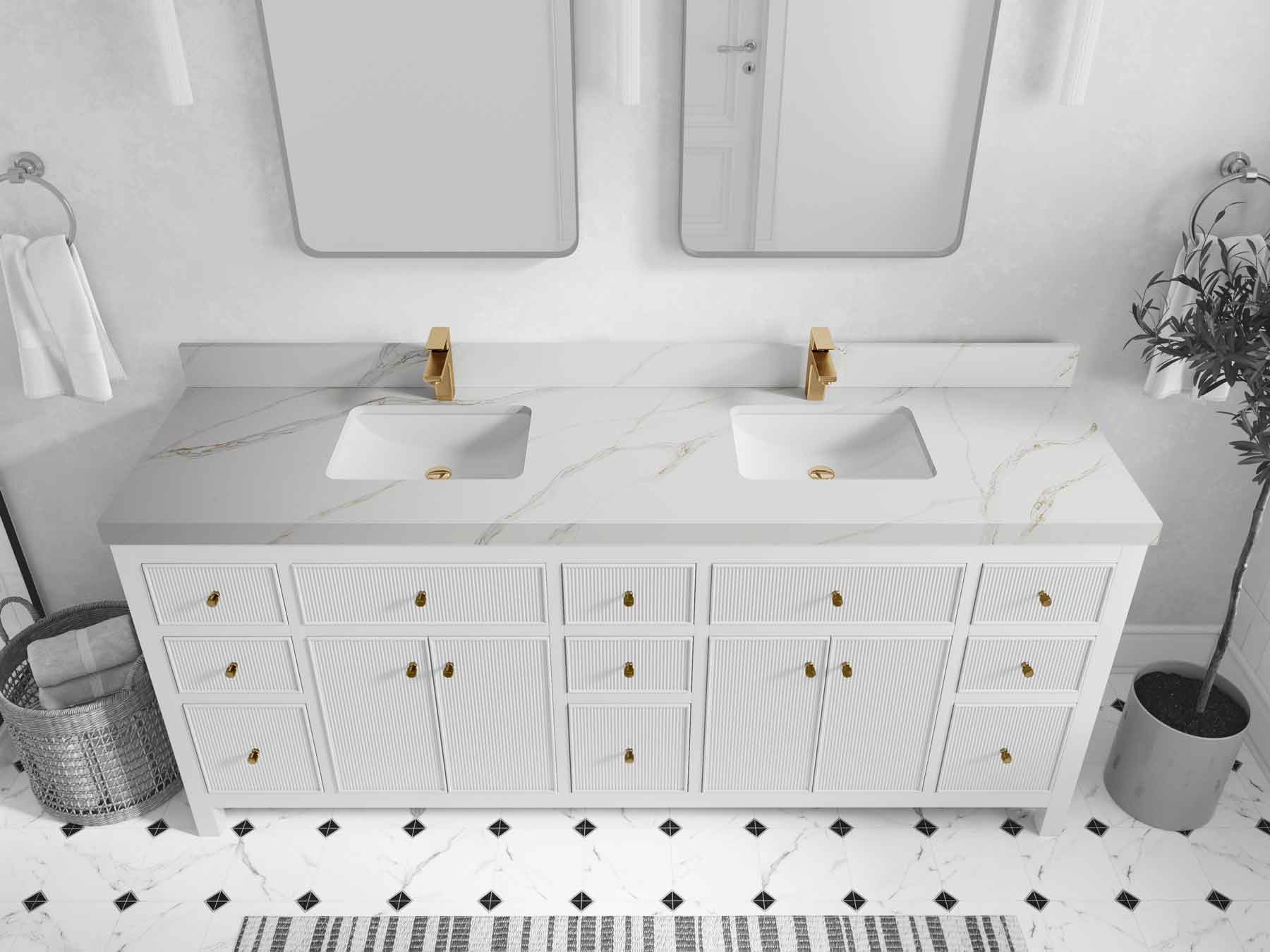 Sonoma 80 in. W x 22 in. D Double Sink Bathroom Vanity - Willow Bath and Vanity