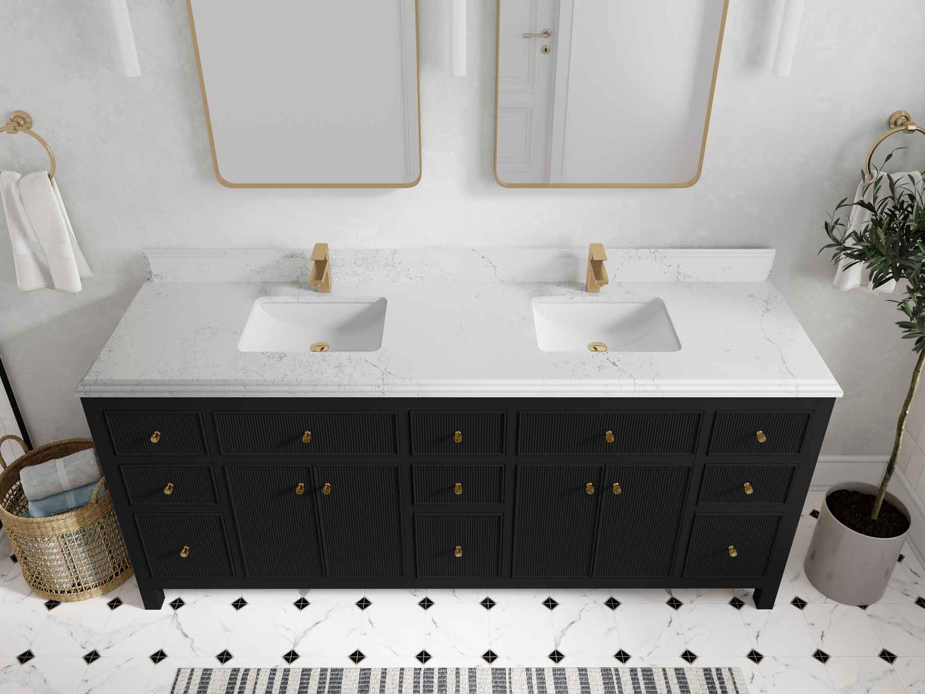 Sonoma 80 in. W x 22 in. D Double Sink Bathroom Vanity - Willow Bath and Vanity