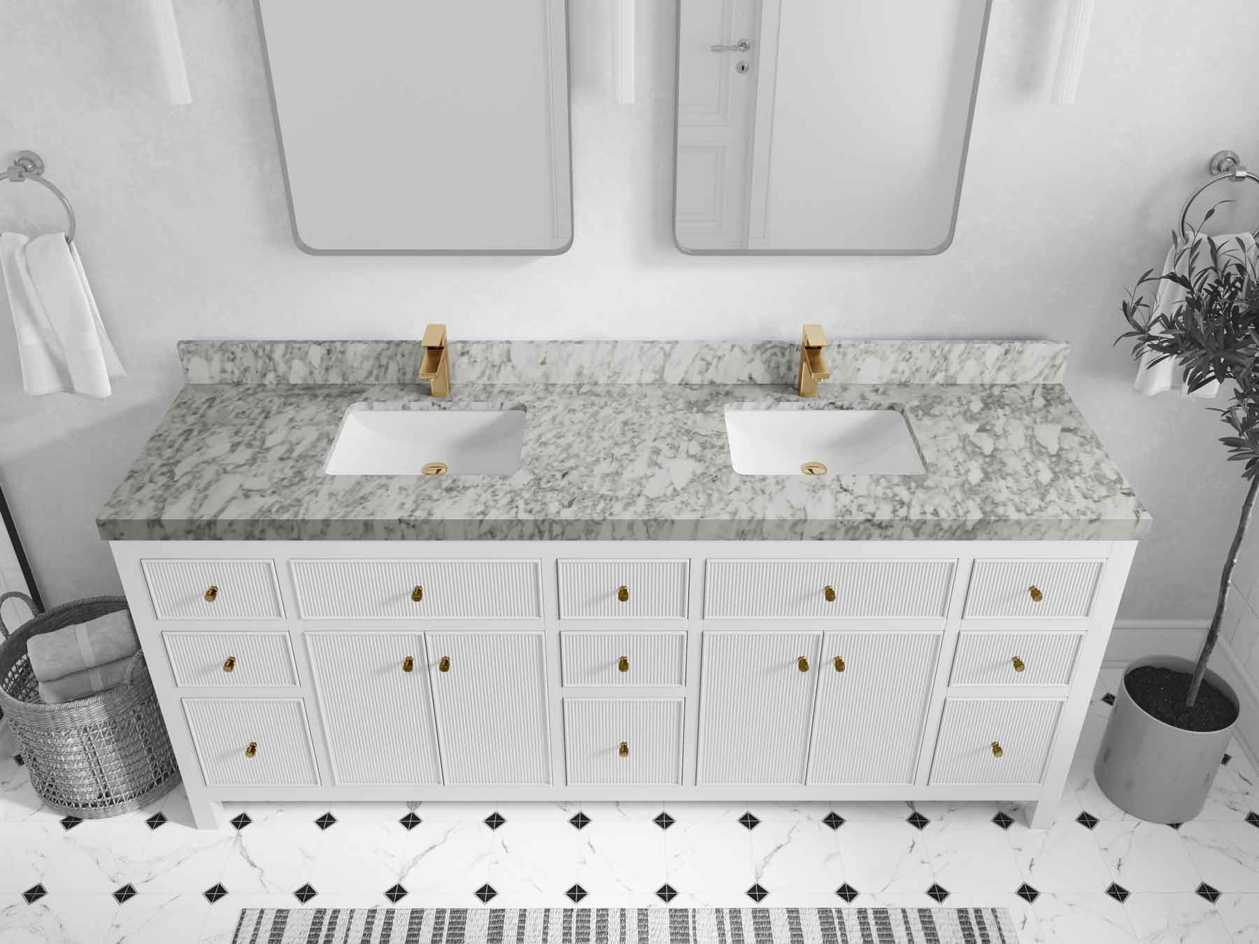 Sonoma 80 in. W x 22 in. D Double Sink Bathroom Vanity - Willow Bath and Vanity
