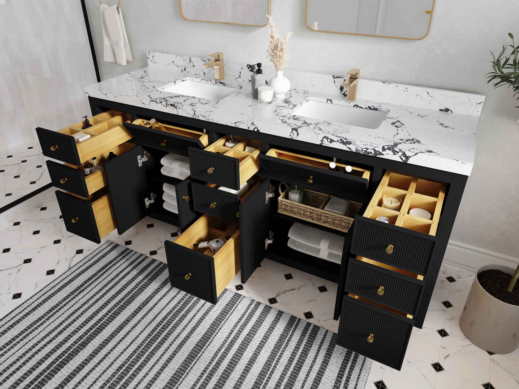 Sonoma 80 in. W x 22 in. D Double Sink Bathroom Vanity - Willow Bath and Vanity