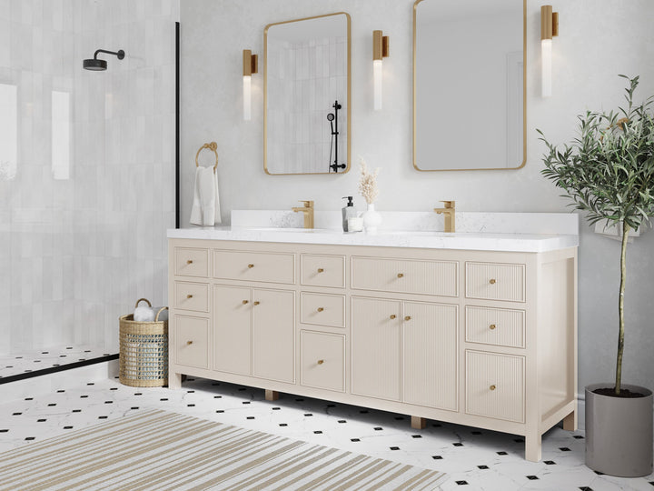 Sonoma 84 in W x 22 in D Free Standing Reeded Double Sink Bathroom Vanity - photo 2