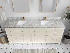 Sonoma 84 in W x 22 in D Free Standing Reeded Double Sink Bathroom Vanity - photo 18