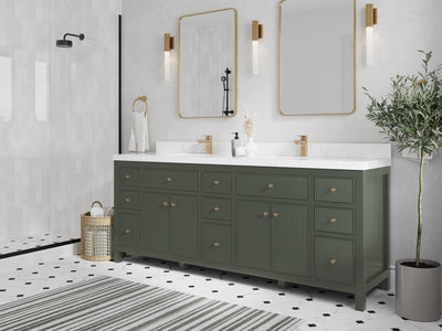 Sonoma 84 in W x 22 in D Free Standing Reeded Double Sink Bathroom Vanity - Willow Bath and Vanity